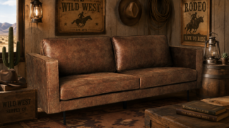 Texas soffa 3-sits vintage brun