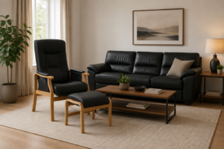 Bergen Seniorfåtölj läder