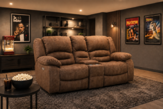 Cinema Reclinersoffa 2-sits manuell med konsol