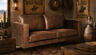 Texas soffa 2-sits vintage brun