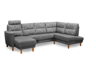 Aroma U-soffa med öppet avslut och divan